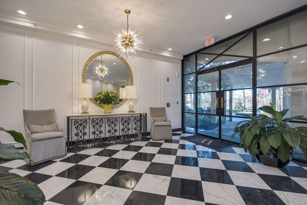 The lobby is beautiful