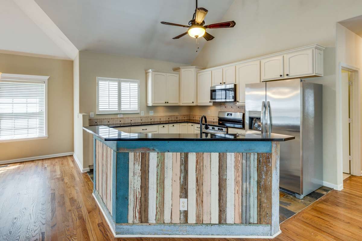 Multi Color Wood Accented Kitchen Island
