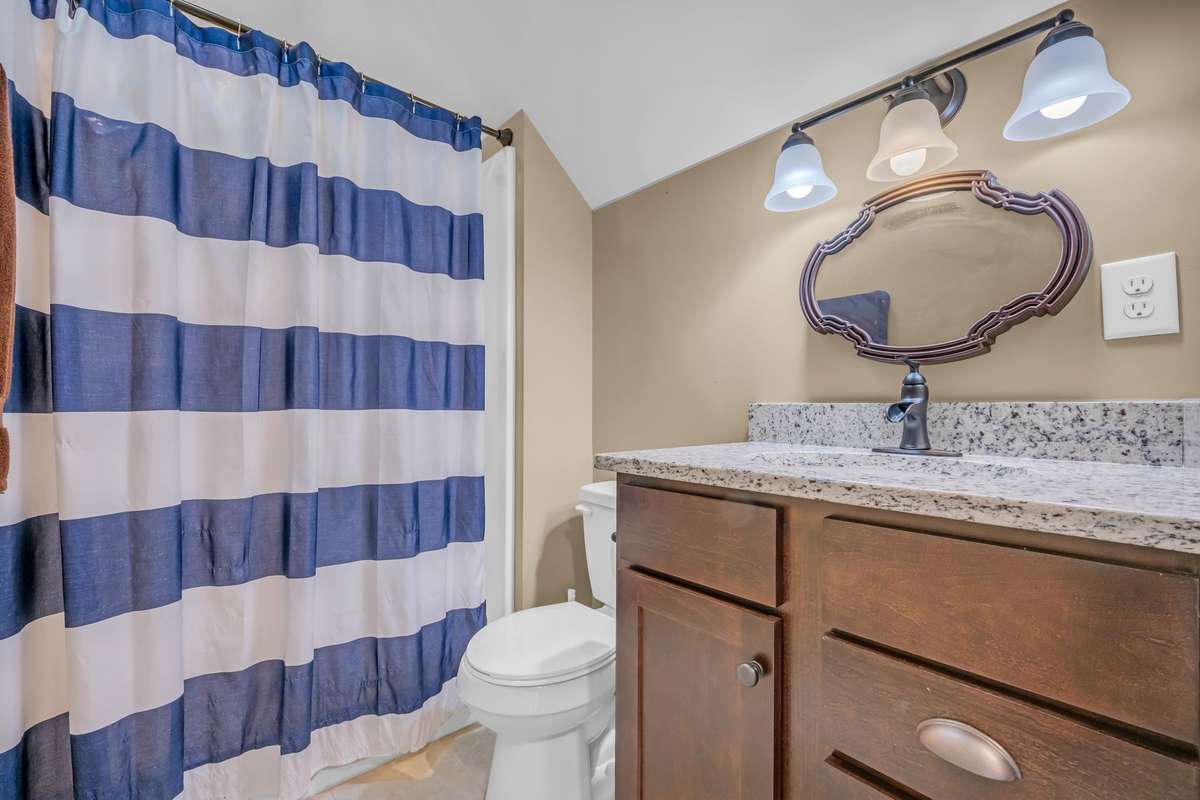 Up Stairs full bathroom shower only no tub