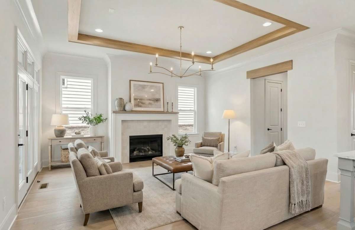 Furnishings are virtually rendered to show space.