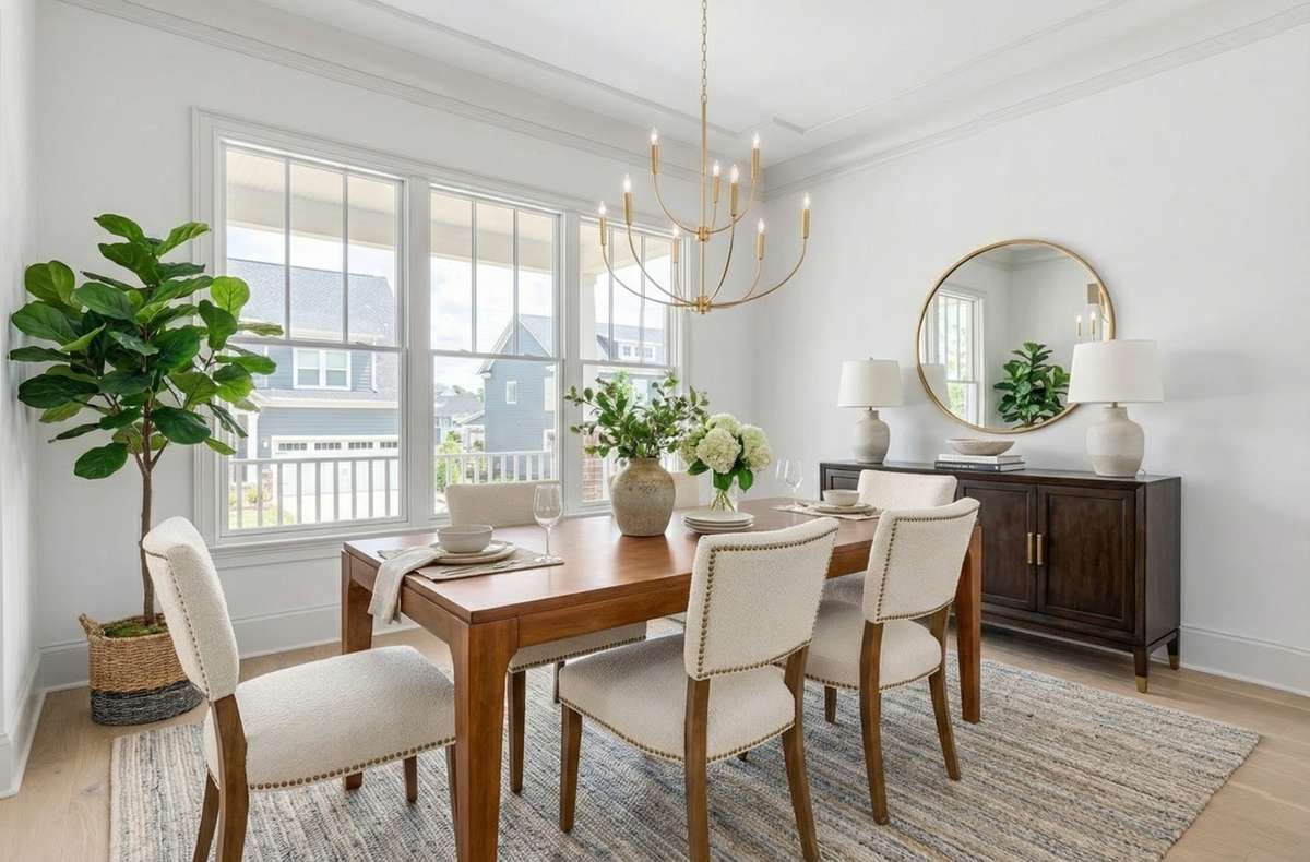 Furnishings are virtually rendered to show space.