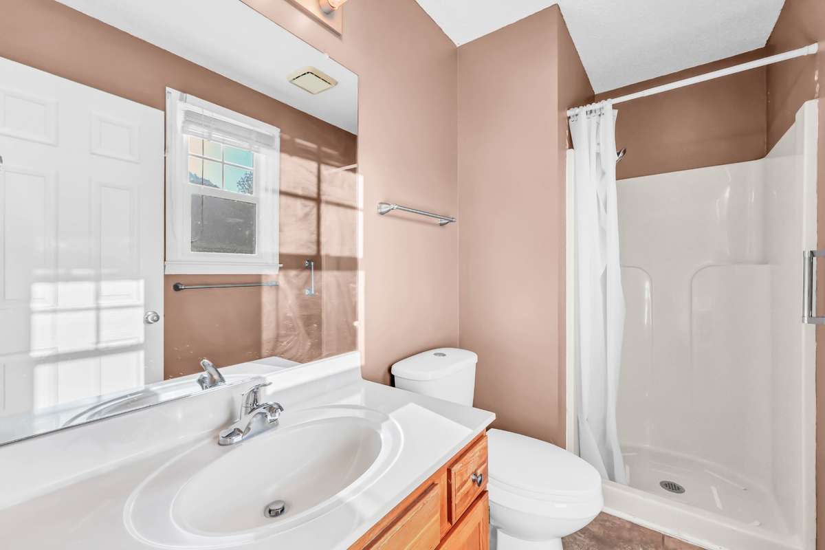 Tile floors- Single Vanity & Shower