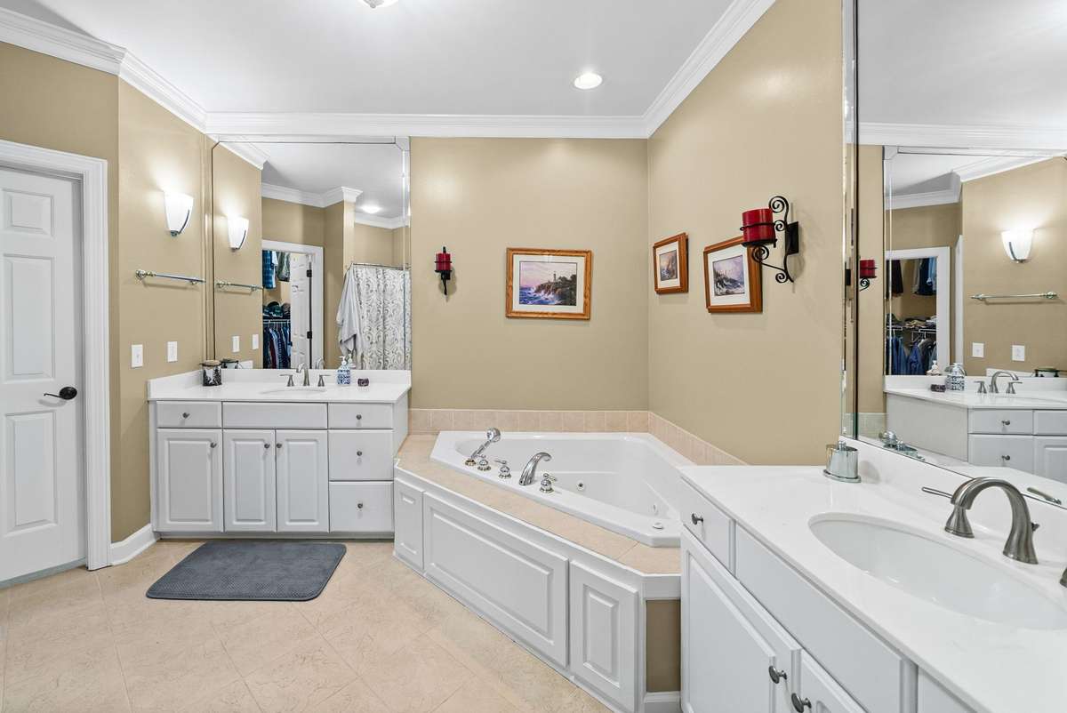 Primary bath with garden tub and separate shower