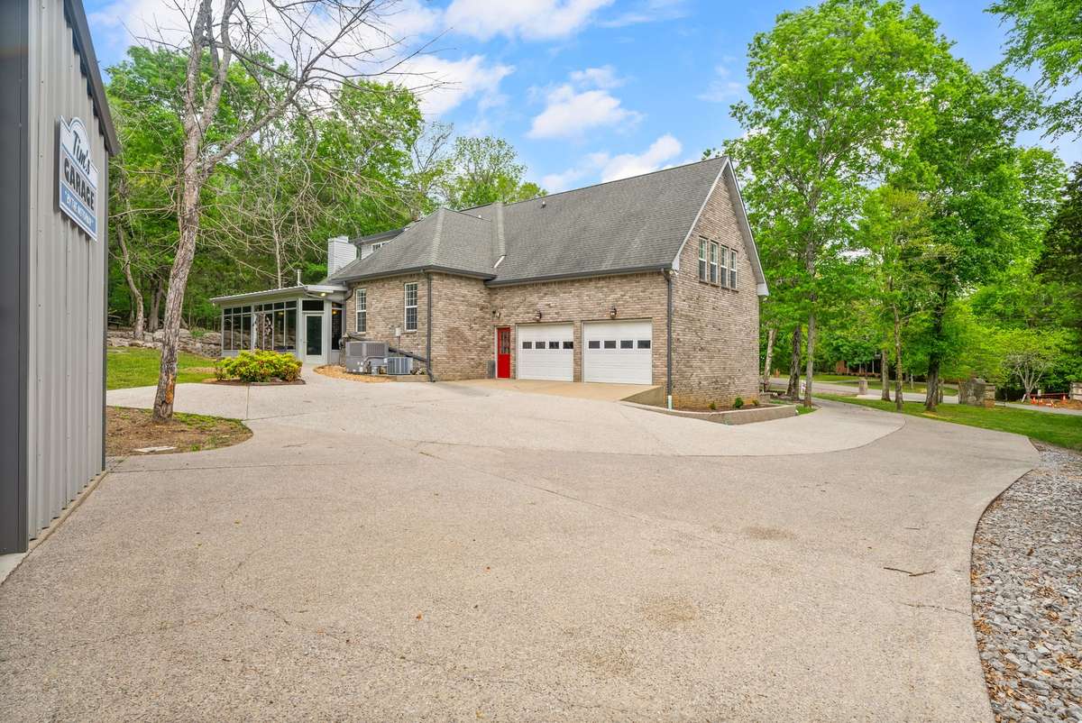 Bac of the house and garage