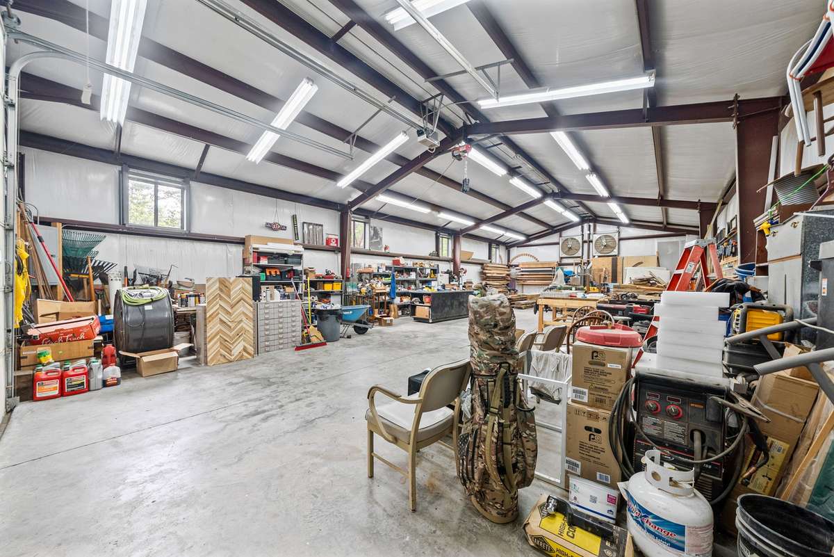 Inside the garage - notice the huge exhaust fans in the back!