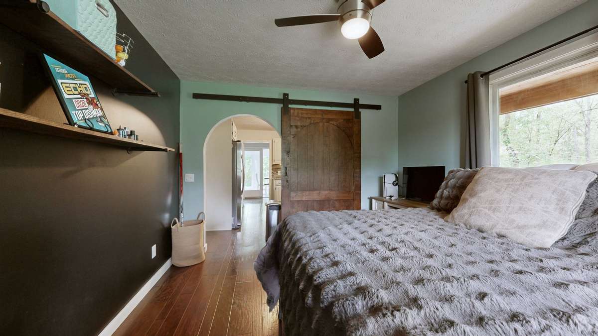 Dining room currently being used as a fourth bedroom