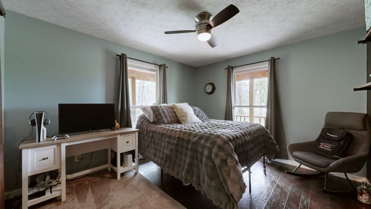Dining room currently being used as a fourth bedroom