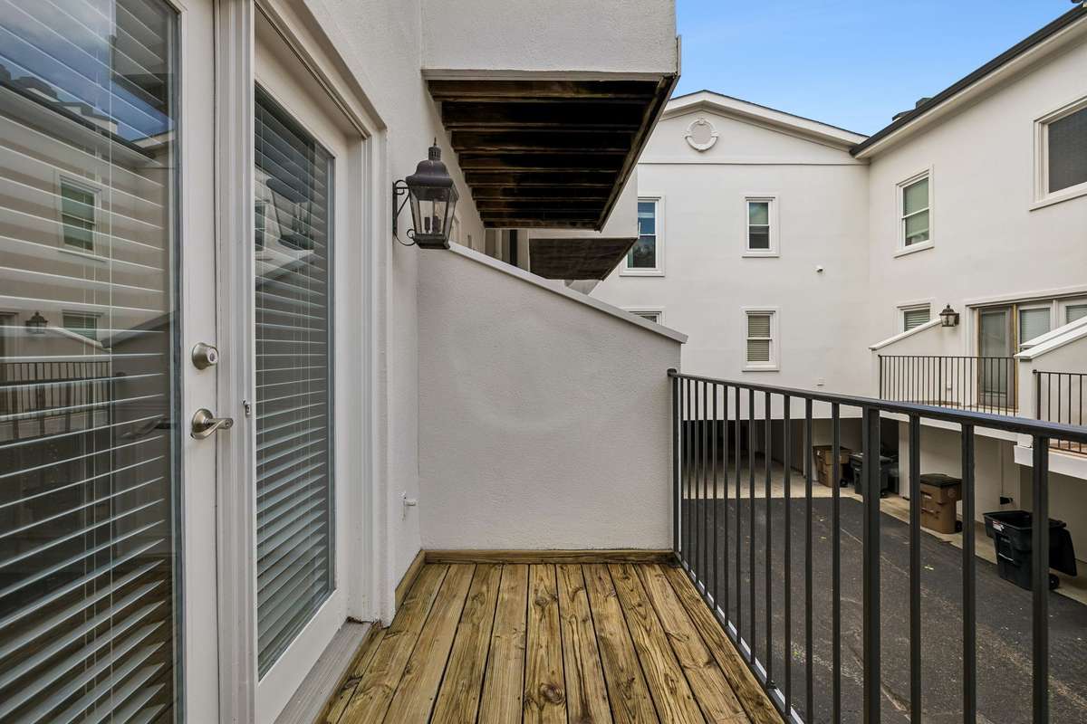 Balcony off of dining room.