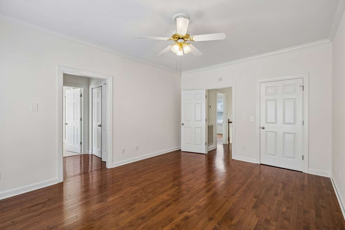 Primary bedroom with double closets!