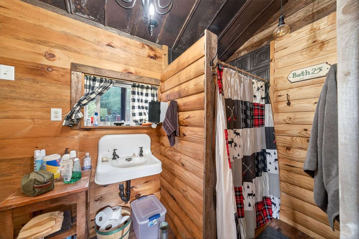 Barn bathroom with shower