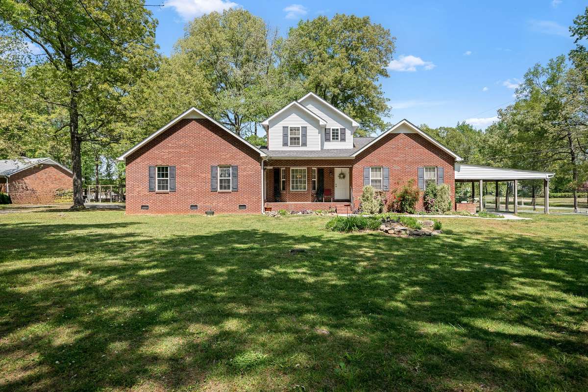 Covered porch on front of home.