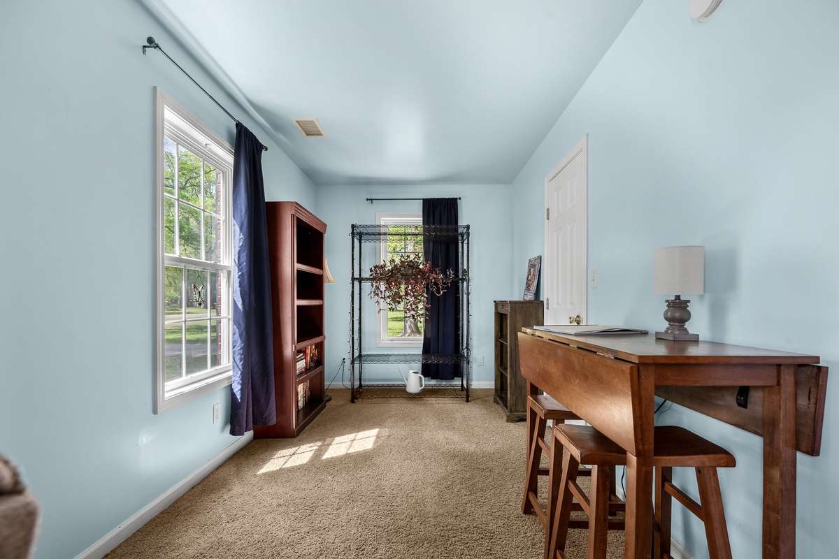 Bedroom area has a closet on the right.