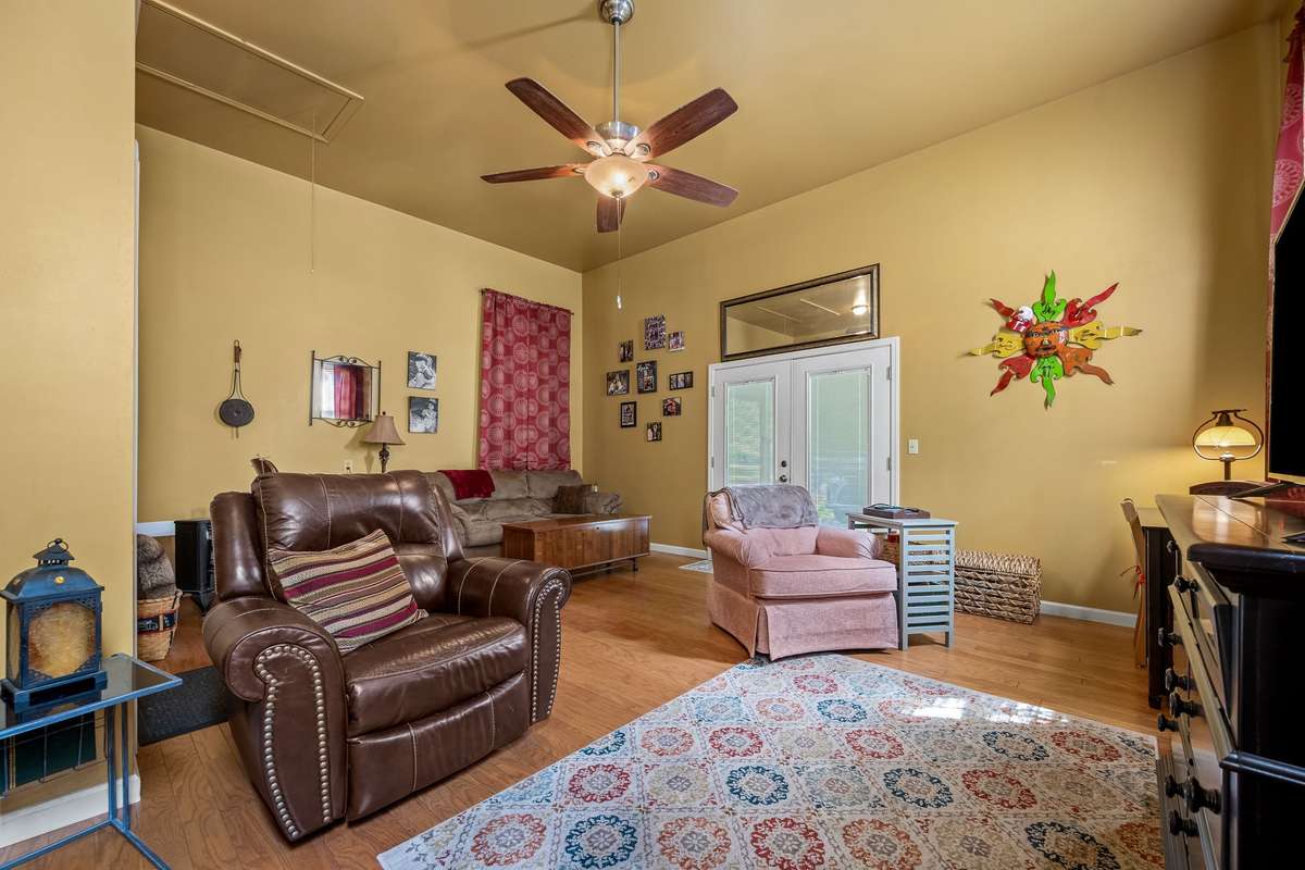 Huge Den/Family Room with storage room and loft.