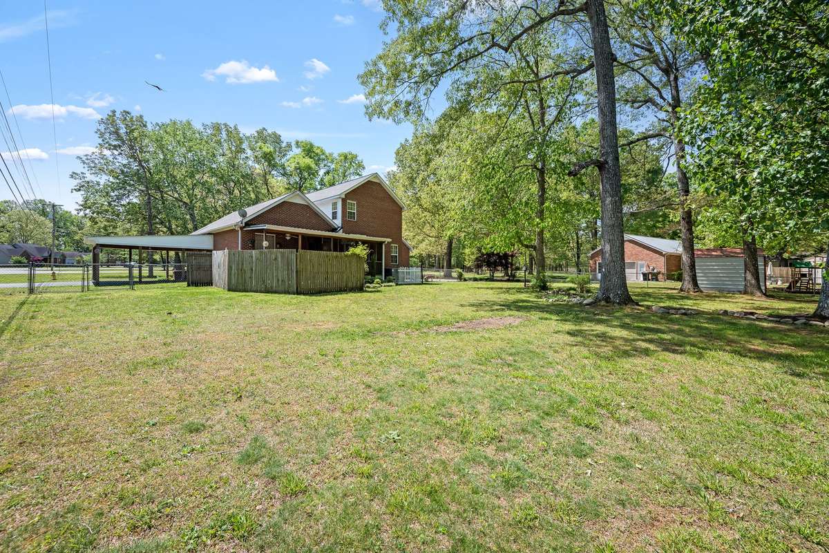 View from the side of the yard.