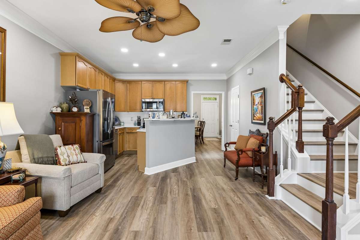 This area would typically be used as the dining area. The seller is willing to swap around fan/light fixtures if needed.