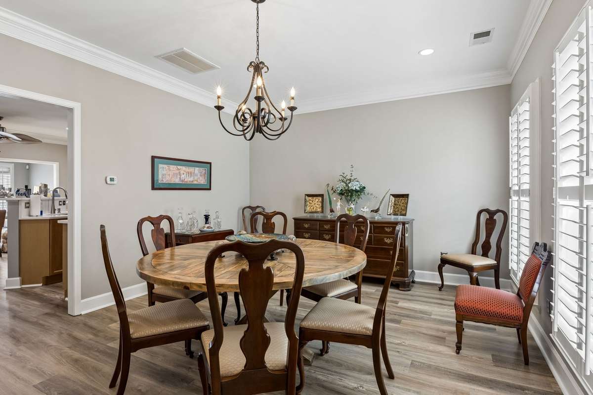 Plenty of natural light, as well as updated LED recessed lights.