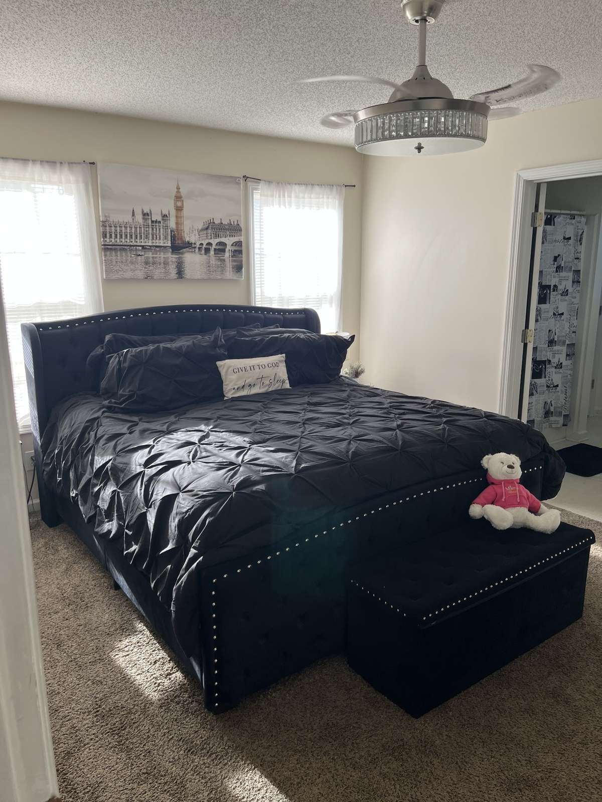 Primary Bedroom with updated ceiling fan