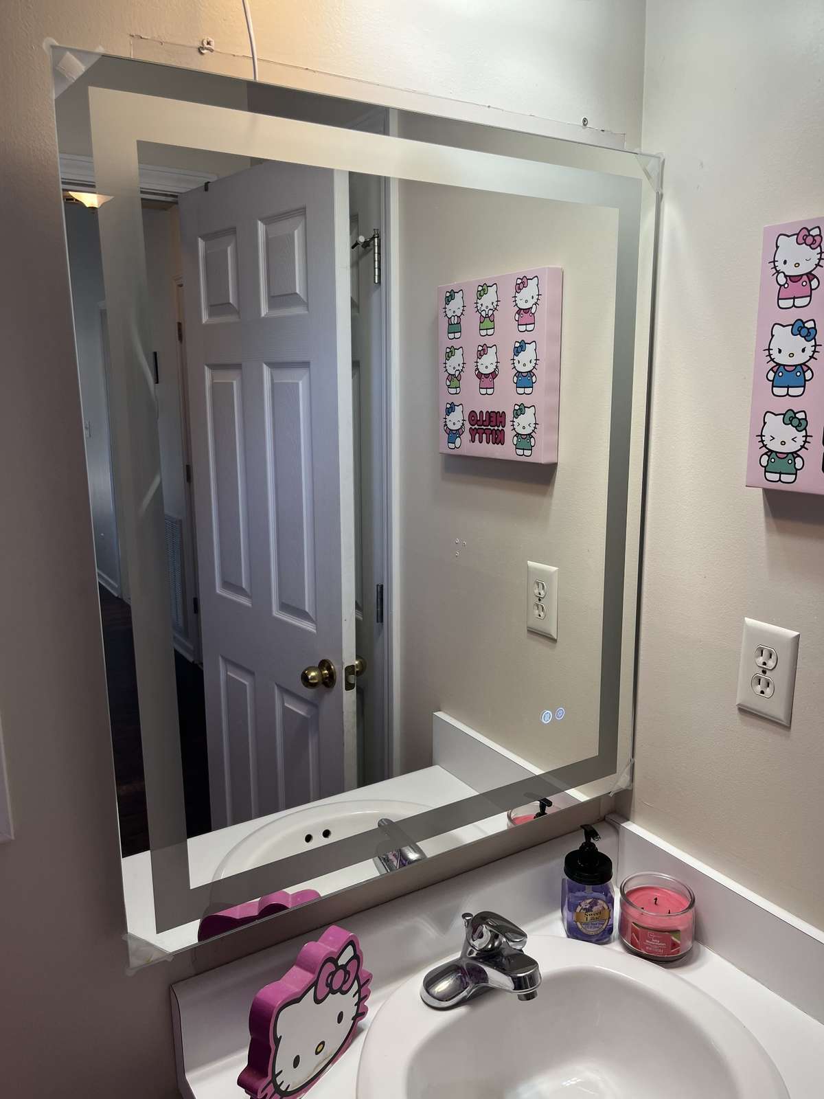 Hall Bathroom with LED mirror