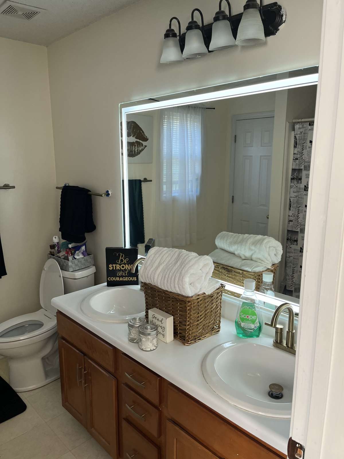 Primary Bath with double vanities and LED mirror
