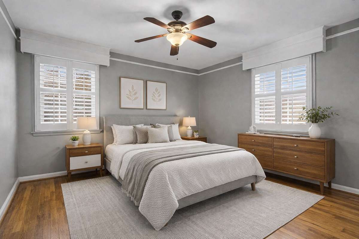 Bedroom one with virtual staging