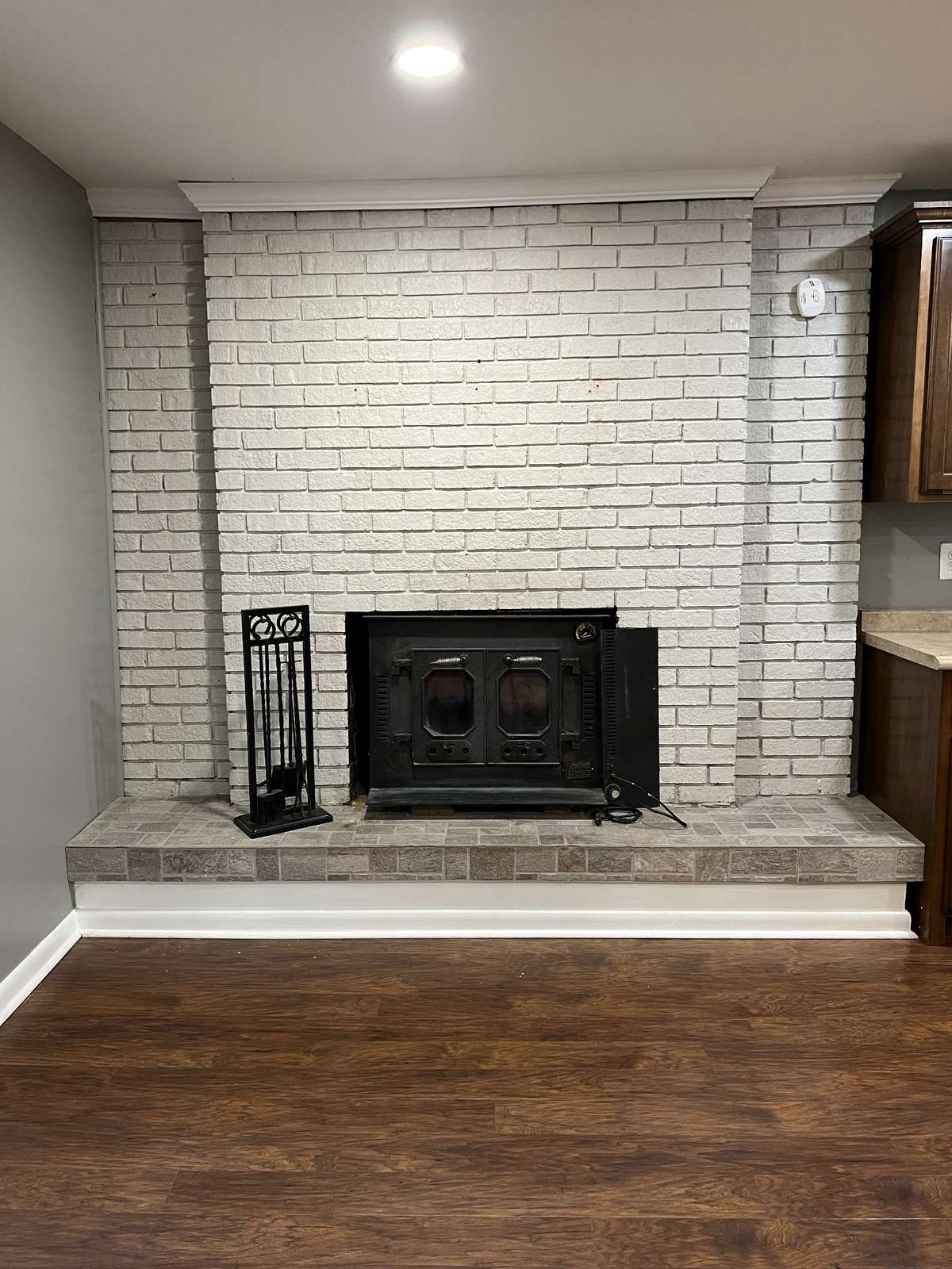 A wood burning fireplace (Please have properly inspected before using) is perfect for those cold country winters.