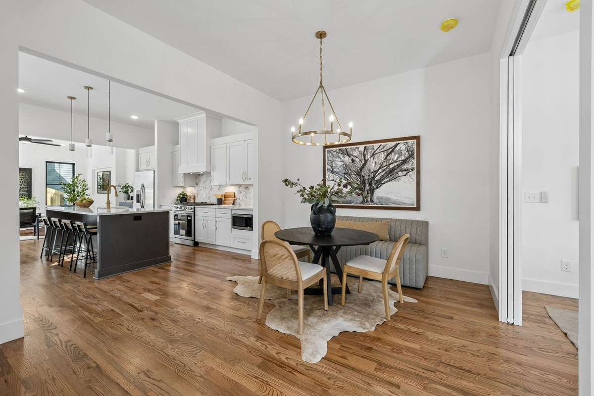 Rich walnut hardwood floors are found throughout the home!
