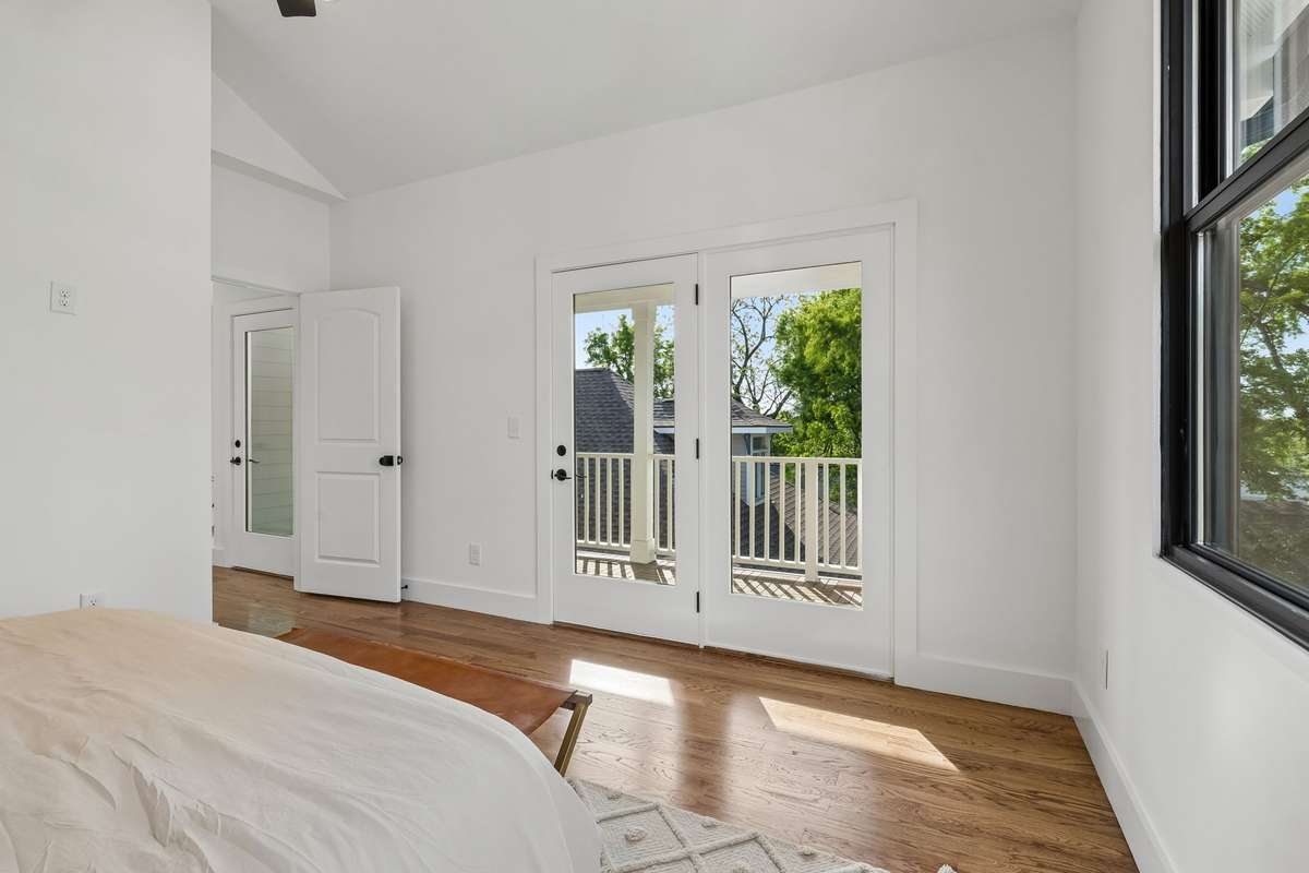 The glass doors fill the space with natural light!