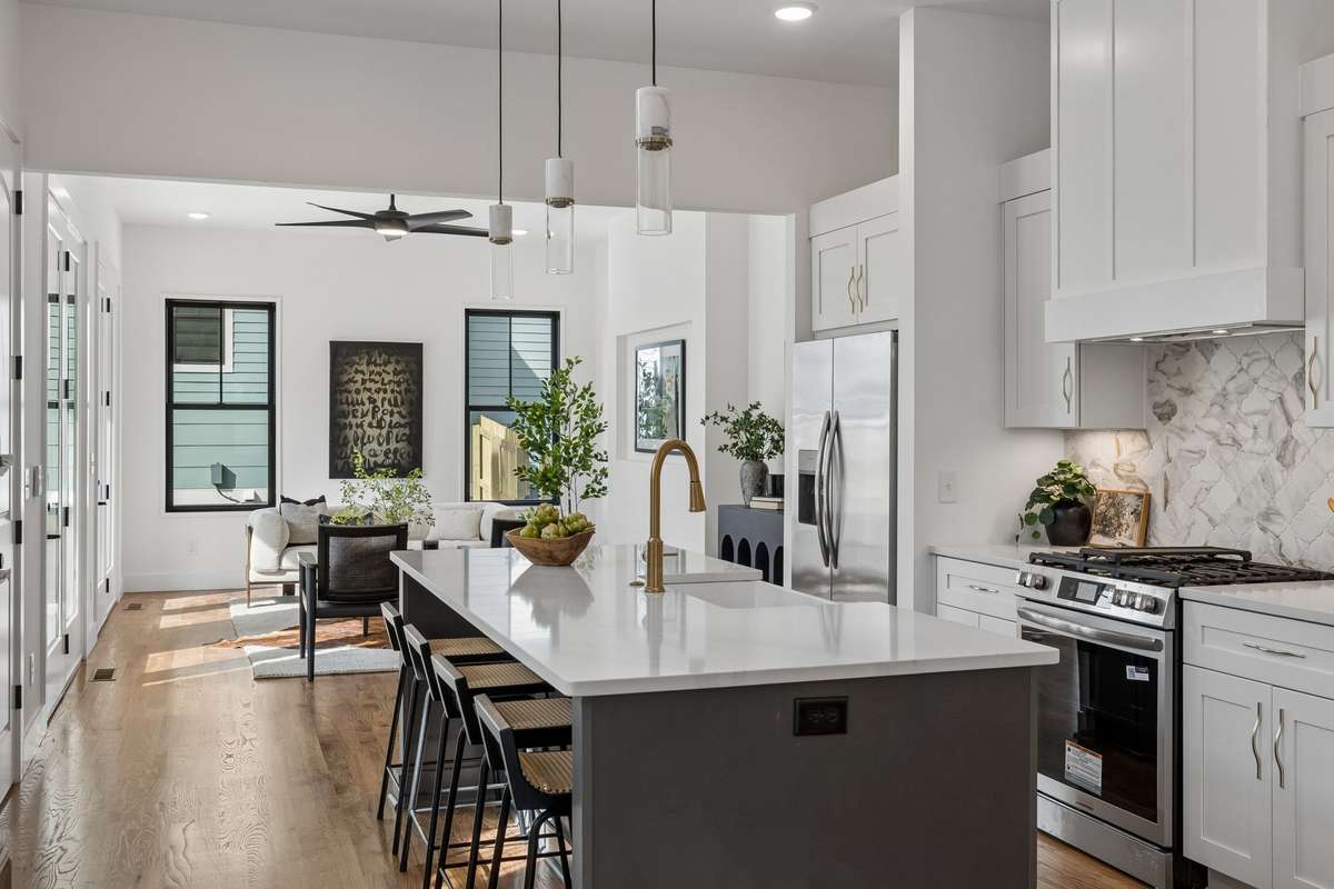 The kitchen's thoughtful design is both beautiful and practical!