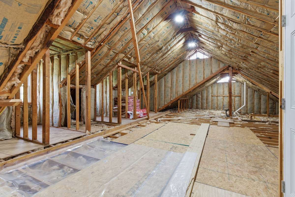 Attic is framed and fully insulated! Ready for your finishing touches! Could be 1,100 sq ft+!