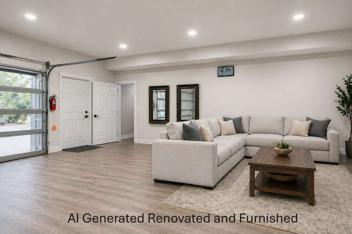 This is an AI Generated rendering of this space if renovated and furnished.