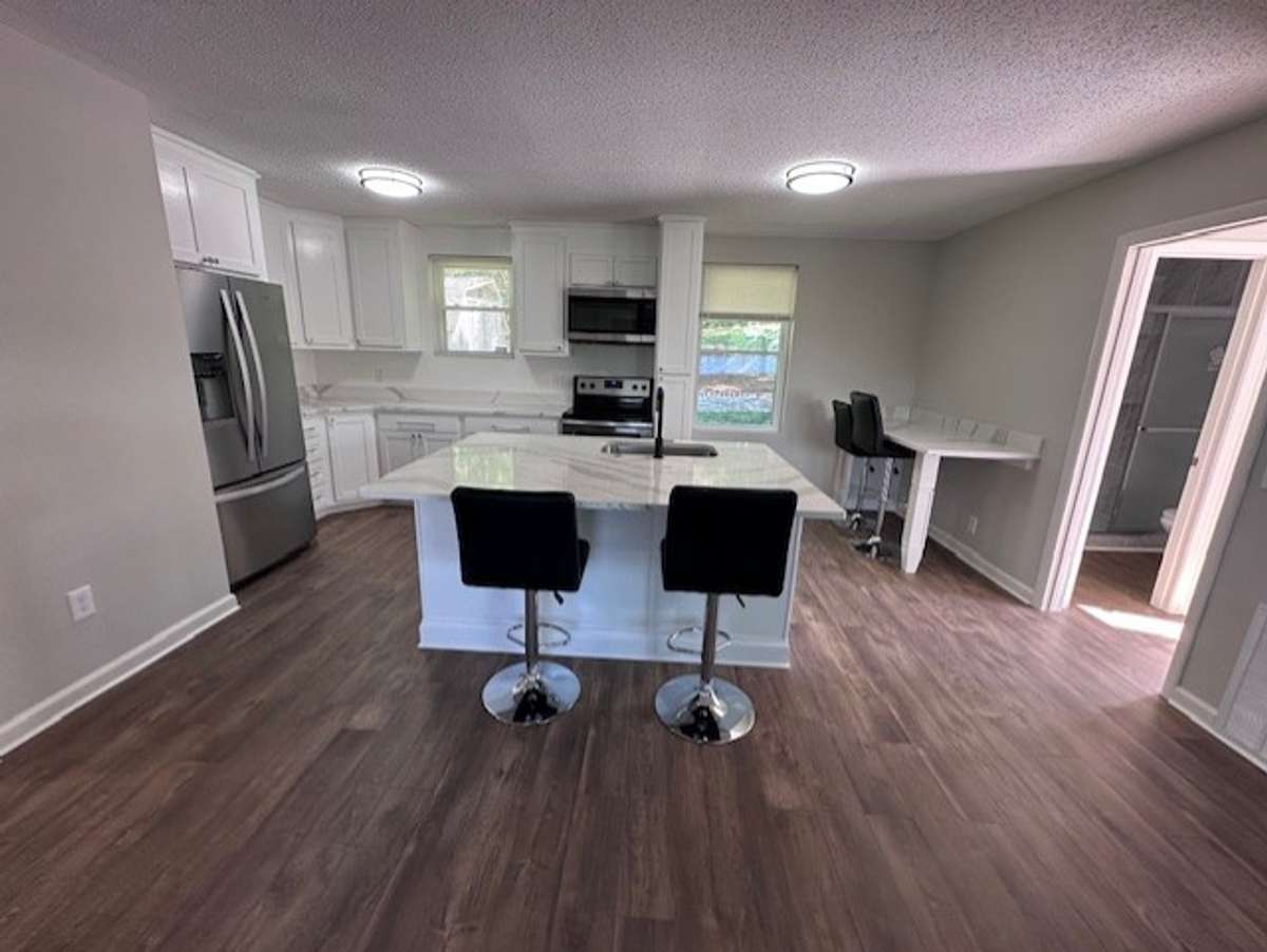 Looking from Living Room into Kitchen.
