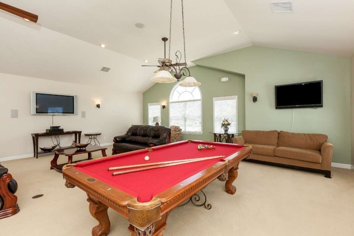 Enjoy time playing billiards with neighbors or participating in a community game night . Feel like a movie out but don’t want to go to the theatre? Just walk to the clubhouse and use one of the many TVs and entertainment systems!