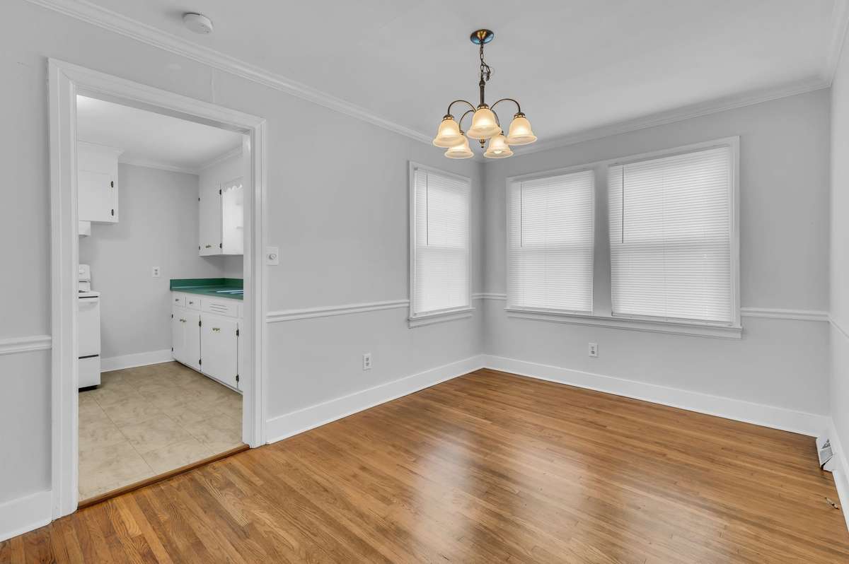 Dining area off the kitchen and open to the living room with tons of natural light