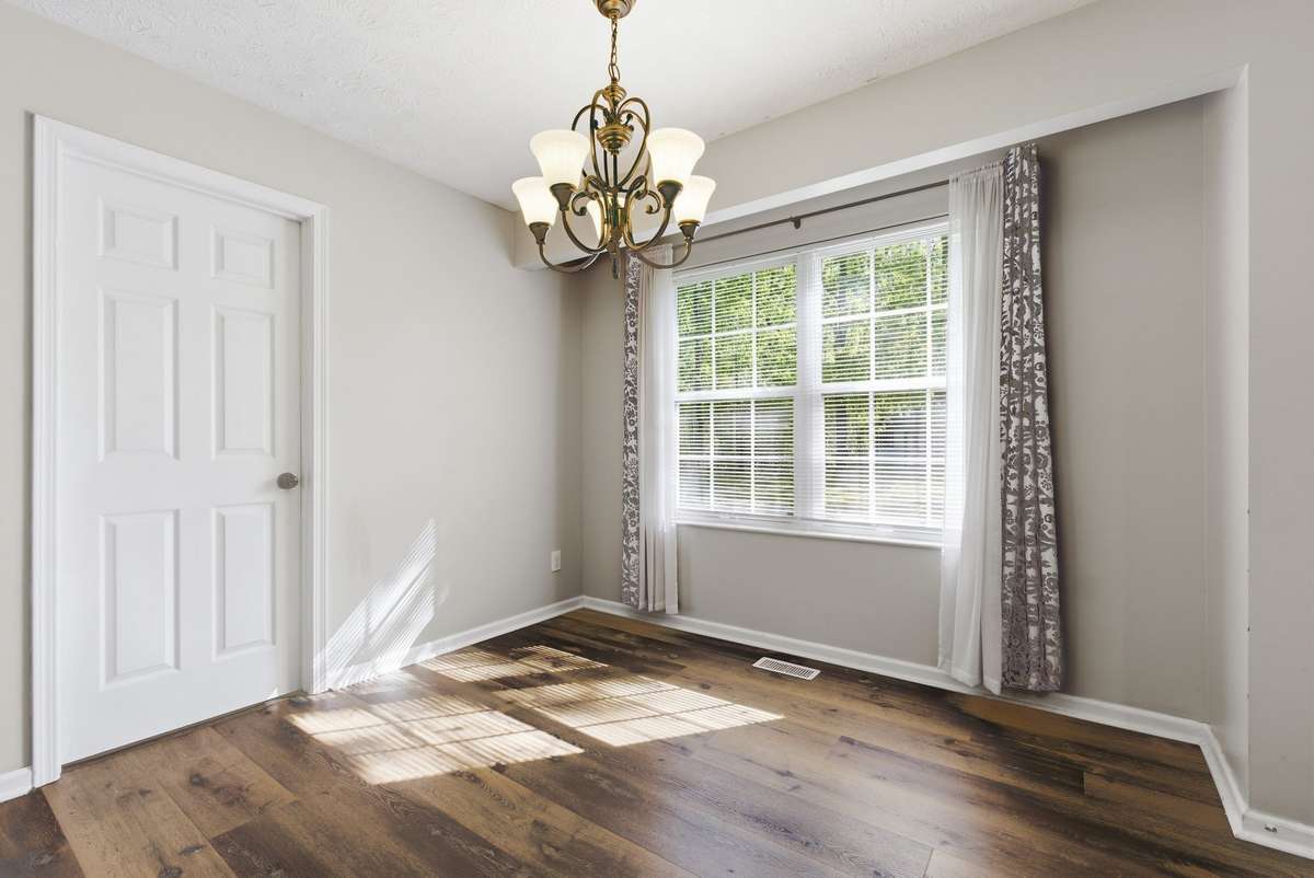 There's plenty of room for a rectangular dining room table in this eat-in kitchen.
