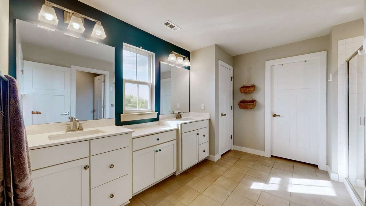 Double vanities in primary bathroom