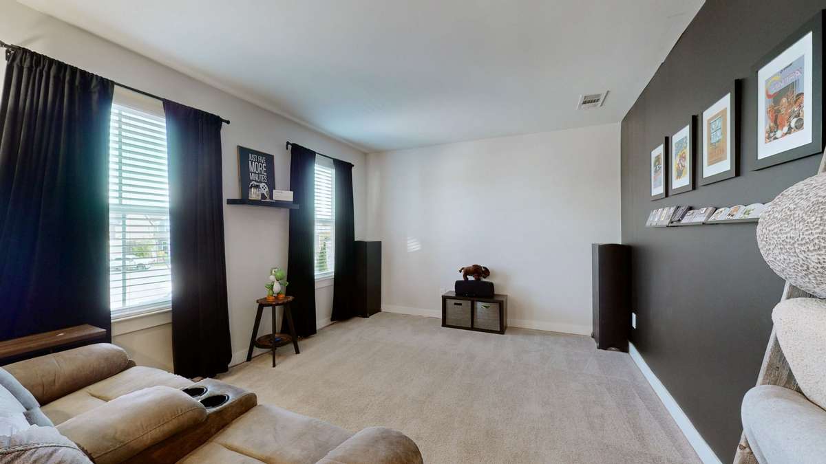 Projector ready for movies & games!  What would you use this space for?