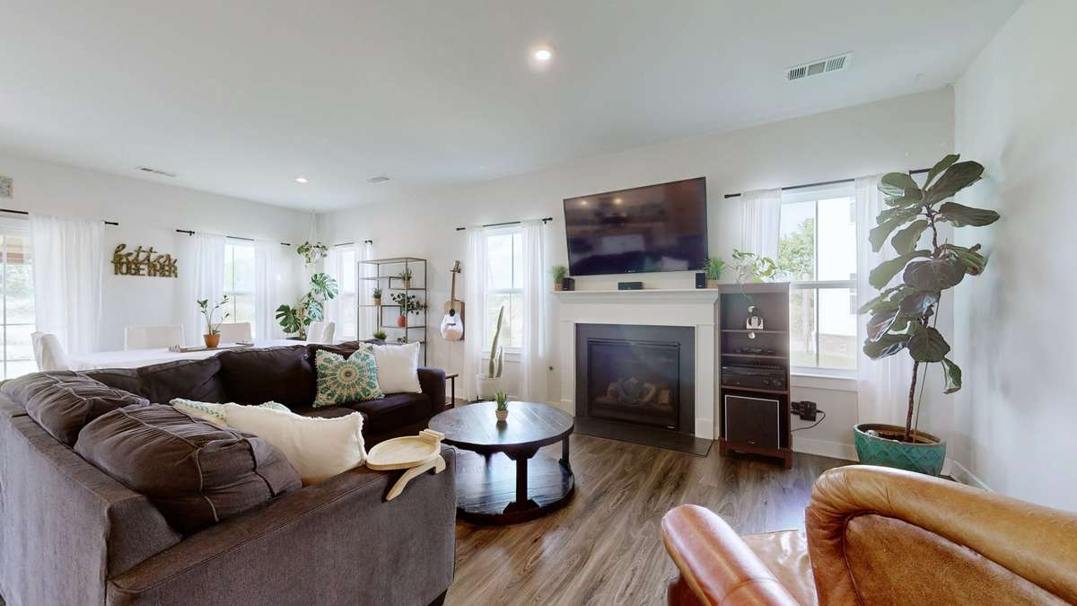 Cozy gas fireplace focal point