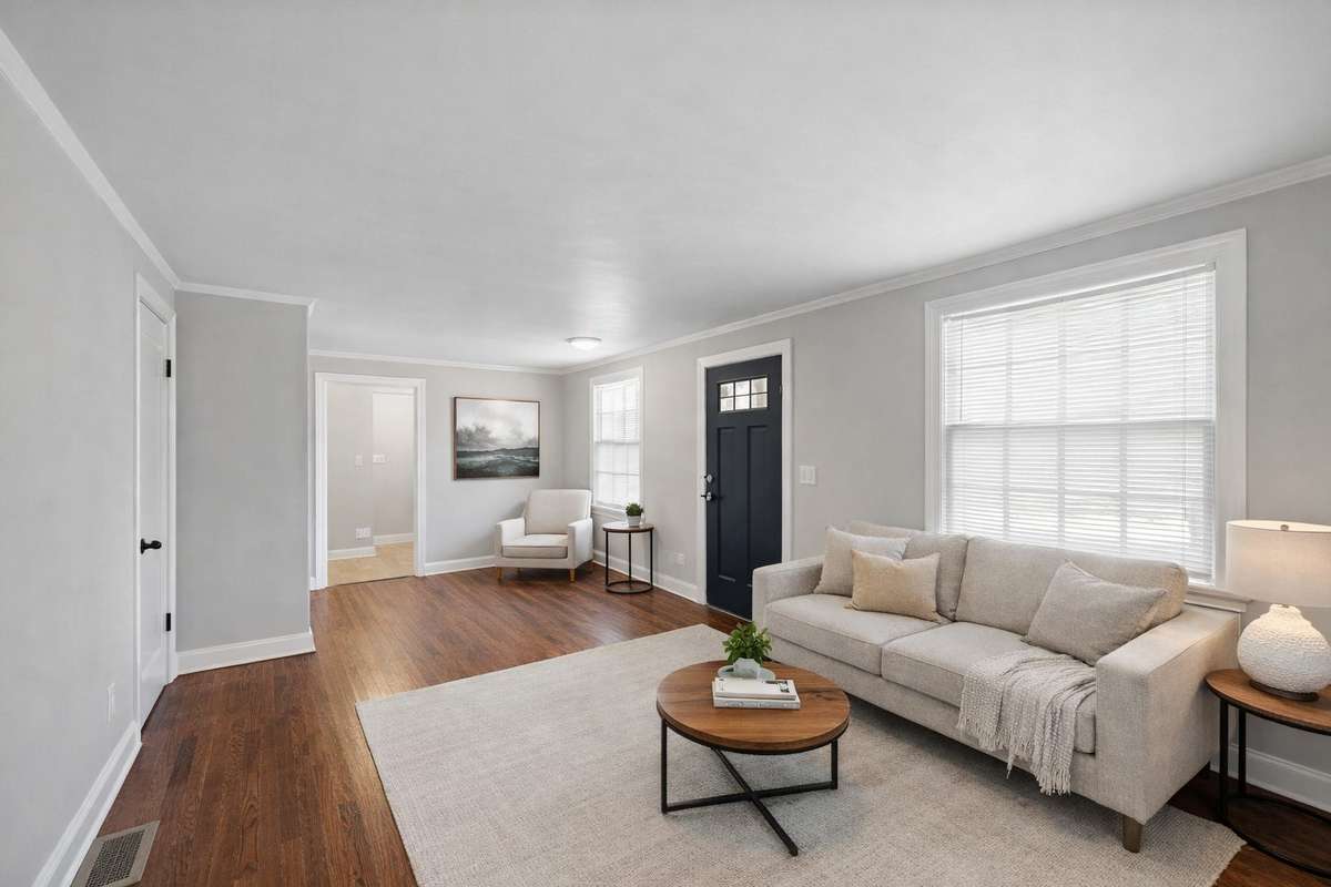 AI Generated renovated living room.