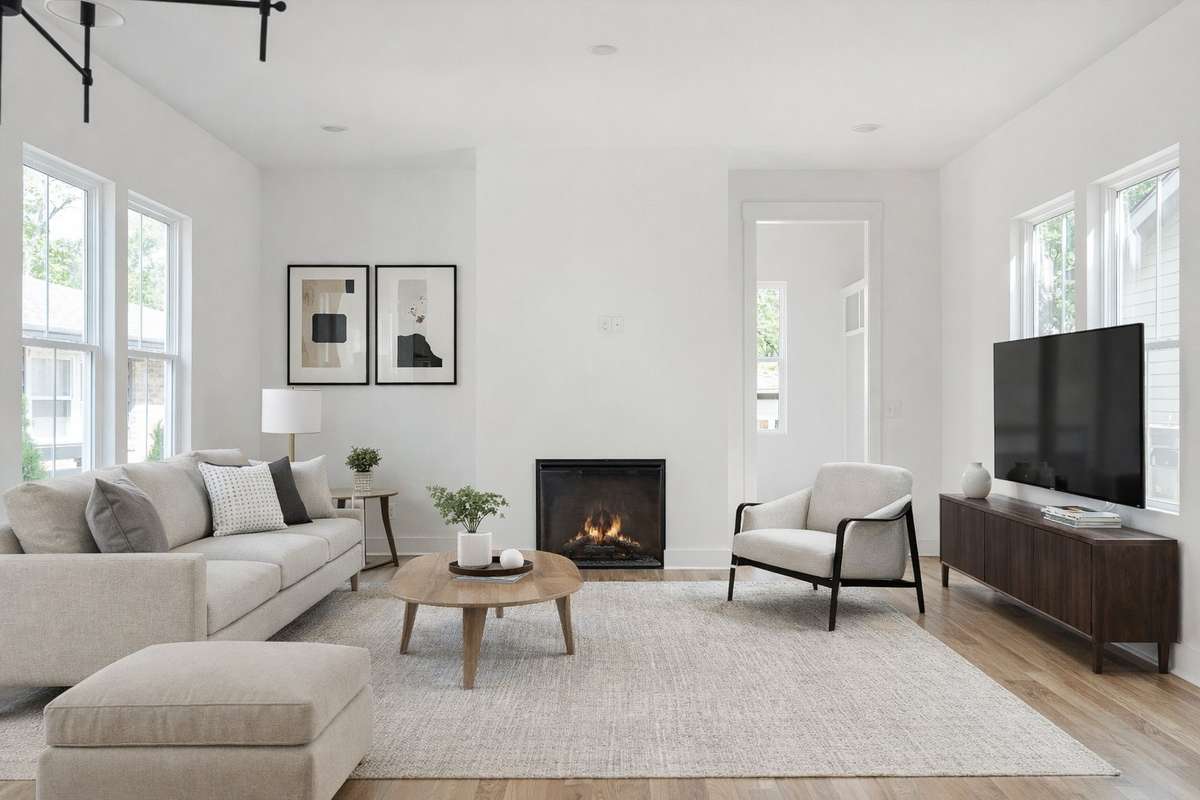 Virtually staged living space