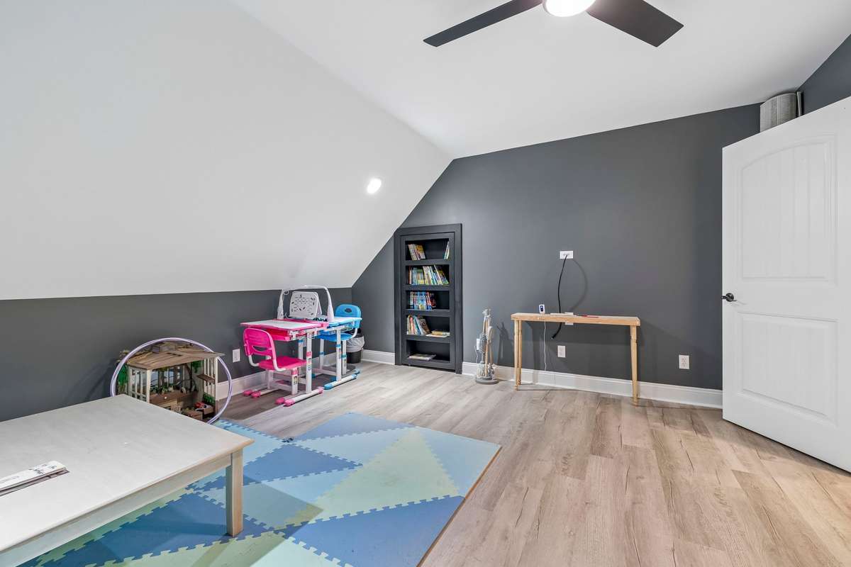 Check out this media/play room! Double insulated in walls and floor to reduce noise!