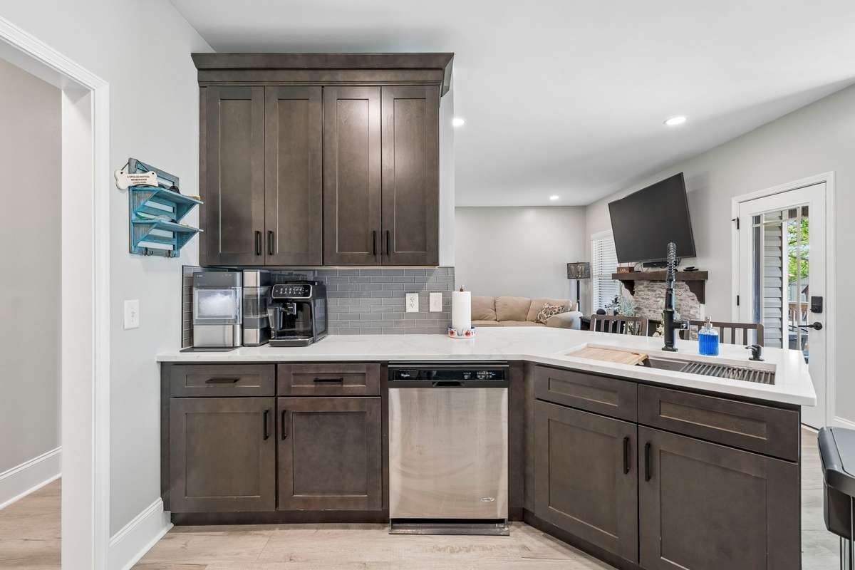 See through into the living room while cooking in the kitchen!