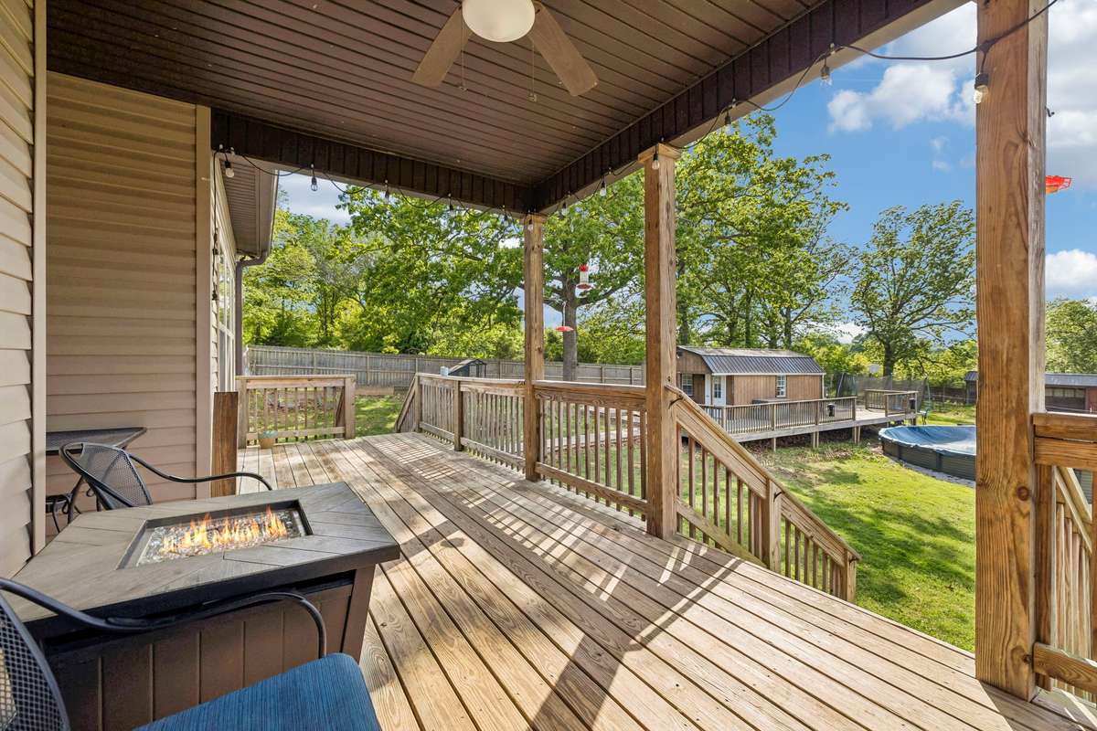 Back porch facing the west! Watch your animals and the sunset after a long day at work!