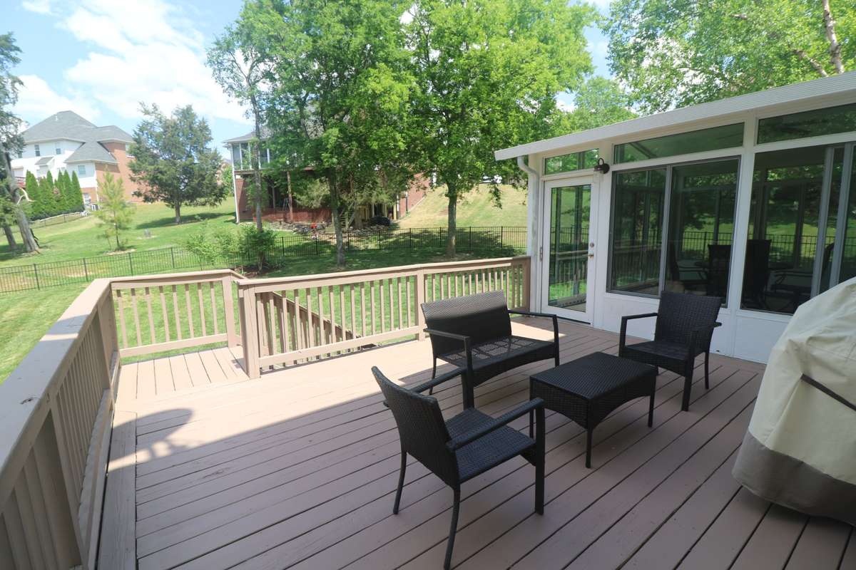 The deck is the perfect place to grill a nice meal and enjoy the outdoors.