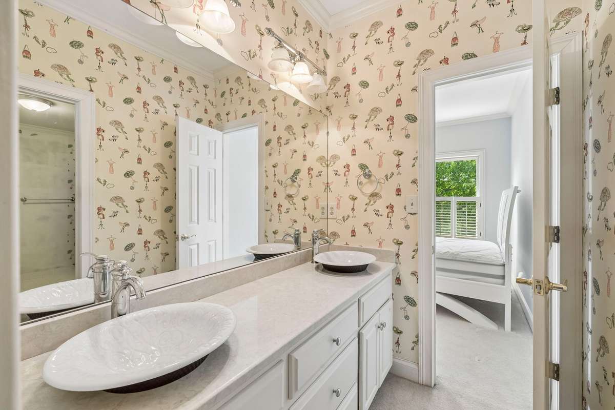 The second adjoining bathroom upstairs between bedroom 4 and 5.