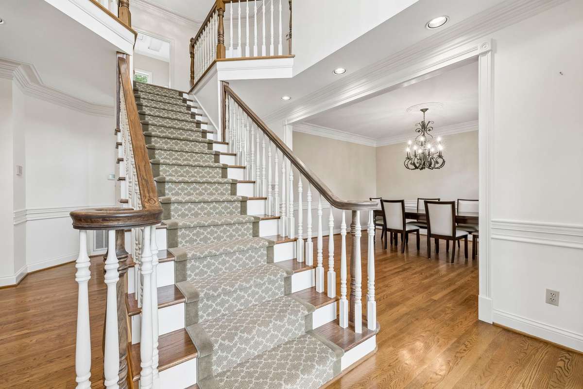 A grand welcome into this two-story home with a formal dining room and living room off the entrance.  Both could be converted to a home office.