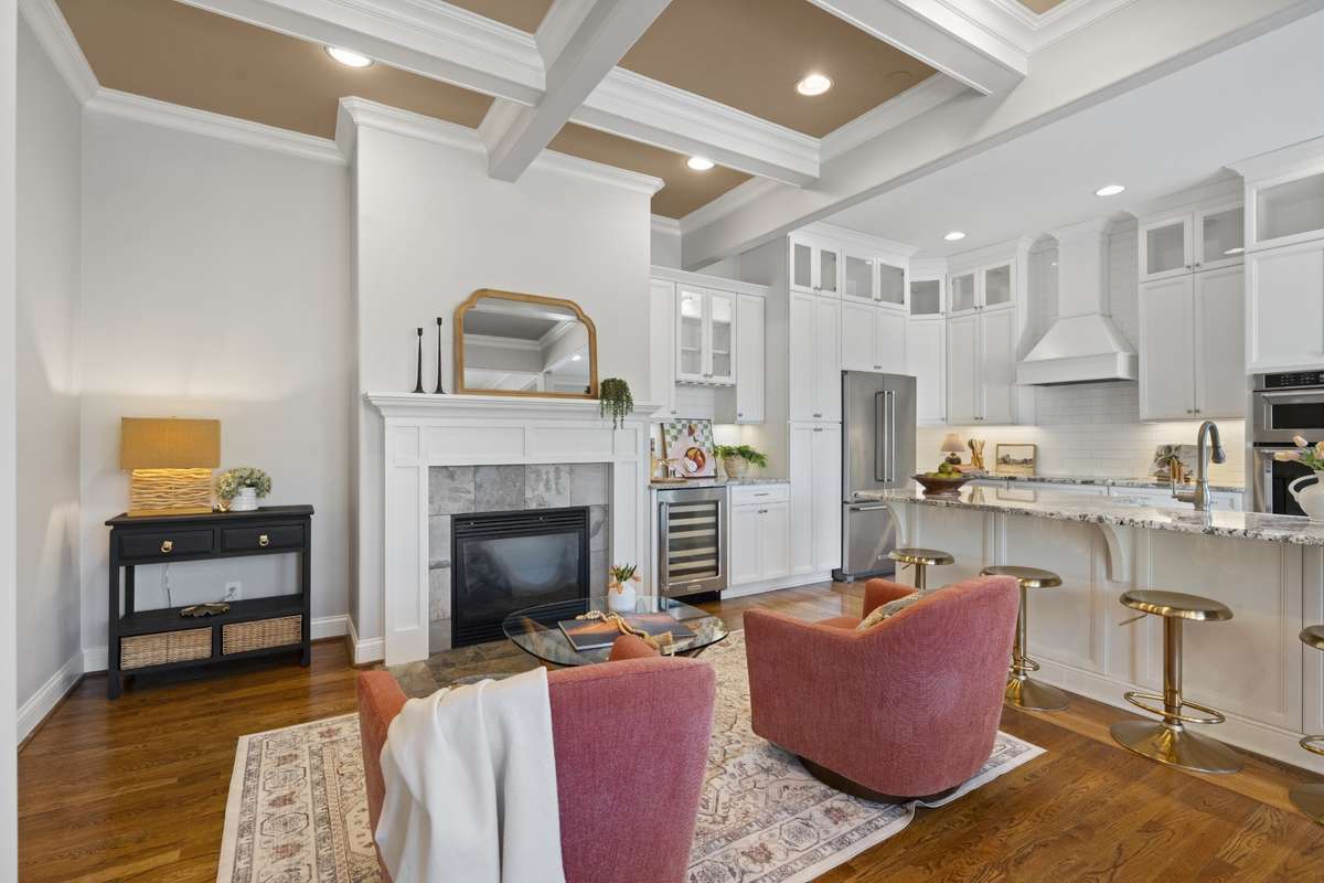 Den Open to Kitchen