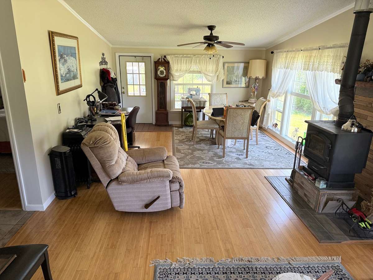 Living room with fireplace