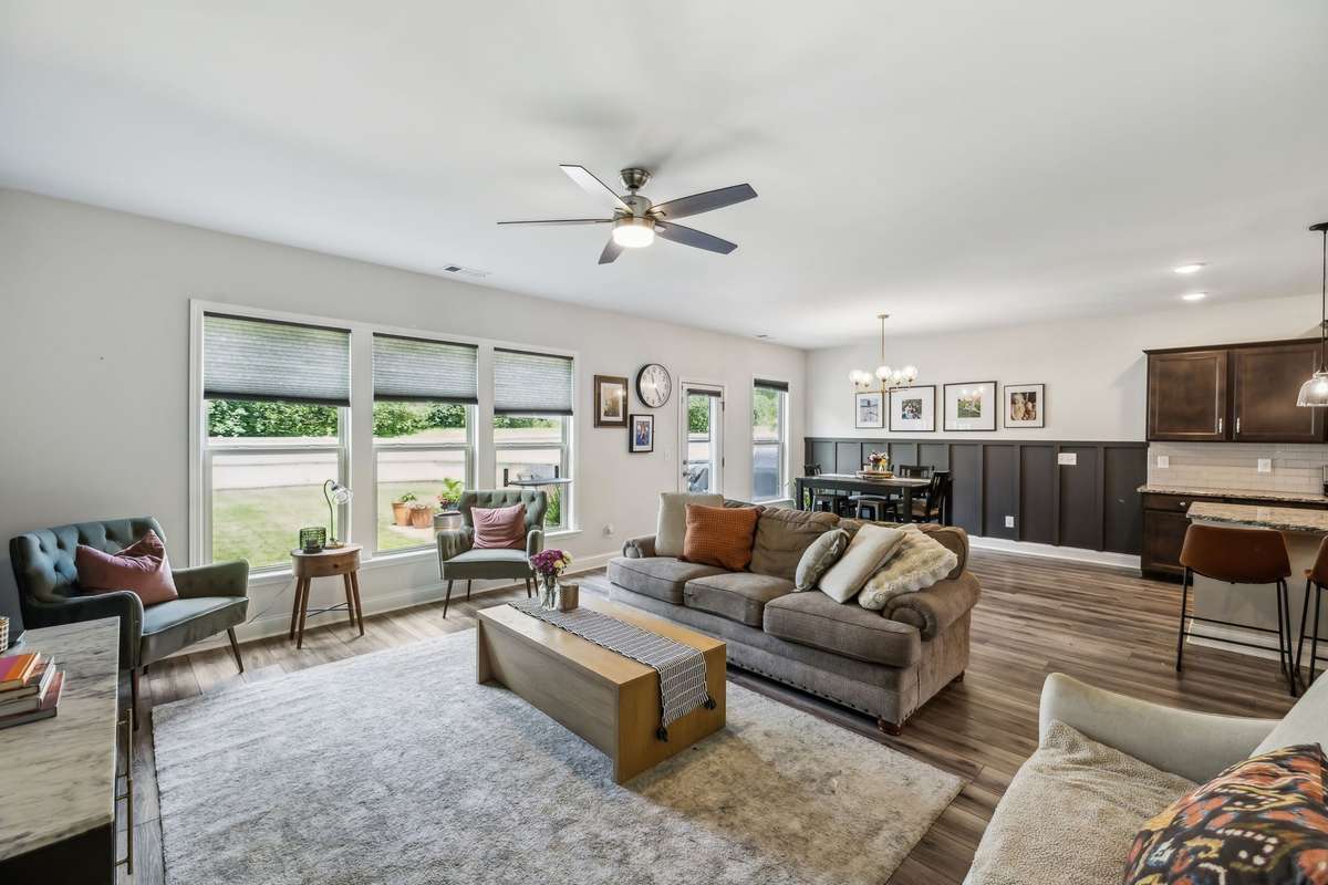living area with plenty of natural light from the west