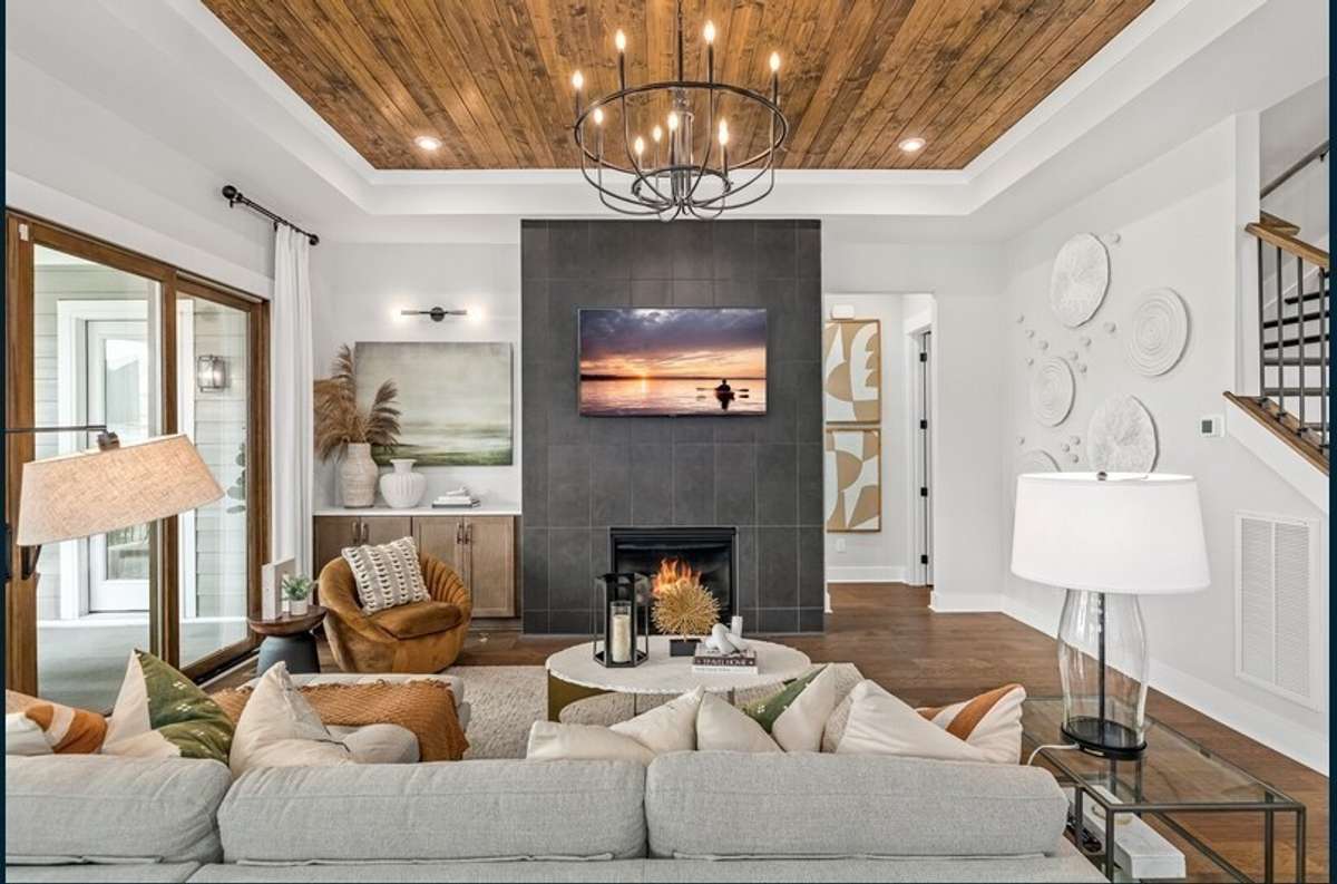 Another view of the Family room.  All photos with furnishings are from a former Marshall model home and are not the home for sale. They are a likeness.
