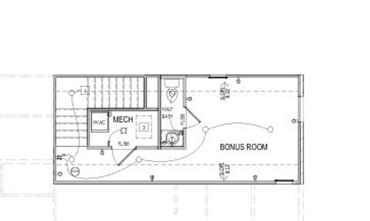 Electrical plan showing the third floor